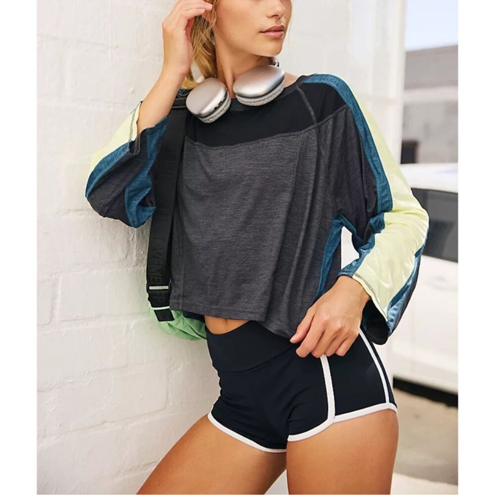 FP Movement by Free People Go For The Goal Long Sleeve /Black Combo medium